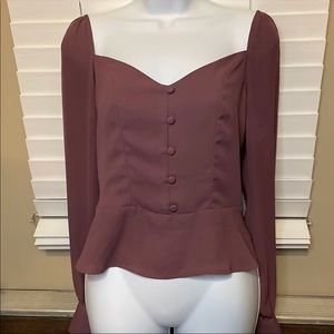 Express Peplum Smocked Blouse